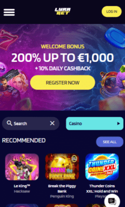 Klik direct op de gele register knop om een nieuw account aan te maken